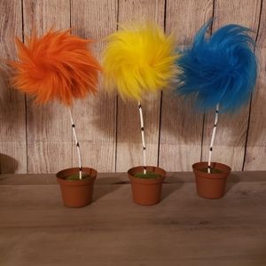 3 single Truffula trees with plain pots